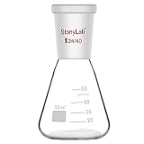 stonylab 24/40 Erlenmeyerkolben aus Glas, Borosilikatglas Schwere Wand Flasche, Labor Kolben Erlenmeyer Flask mit 24/40 Standard-Kegelgelenk - 50
