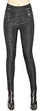 dy_mode Damen Thermo Leggings/Thermo Hose Damen mit Innenfleece Innenfutter - Gr. 38 bis 42 - WL025 (40/L, WL025-Wildflower)