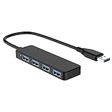 Yizhet USB Hub 4 Port USB 3.0 Hub Datenhub USB Verteiler mit 30cm Kabel Hub Ultra Slim Extra Leicht Kompatibel mit MacBook Air/Pro/Mini, PS4, Surface Pro, Laptops und Ultrabooks, PC