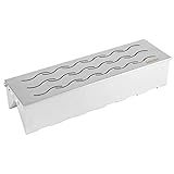 Onlyfire FPA-5114 Räucherbox, VV-Form Edelstahl Smoker für Gasgrill-Holzhackschnitzel, Räuchern im Grill Leicht zu öffnen mit Klappdeck