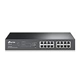 TP-Link TL-SG1016PE 16-Port Gigabit Easy Smart Switch mit 8 PoE+ Ports(110 Watt, geschirmte RJ-45 Ports,IEEE-802.3af/at, einfache Konfiguration, lüfterlos) Schw
