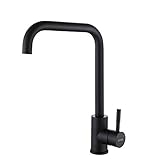 KINSE Niederdruck Küchenarmatur Edelstahl | 360° Schwenkbar Einhebel Spültischarmatur | Niederdruck Wasserhahn Küche | Schw