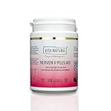 VITA NATURA Nerven V-Plus 600 mg Vegikapseln mit Extrakten aus mit Ashwaganda, Rhodiola und Baldrian, vegan 120 Stück