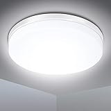 LED Deckenleuchte 24W, SOLMORE LED Deckenlampe 2200LM IP54 Wasserfest Badlampe, 5000K Kaltweiß Lampen ideal für Badezimmer Schlafzimmer Balkon Küche und Wohnzimmer, Ø23