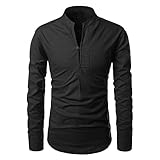 Shirt Herren V Ausschnitt Einfarbig Slim Fit Langarmshirt Herren Einfachheit Knopf Entwurf Basic Shirt Herren Frühling Herbst Lässig Shirt Herren Mit T