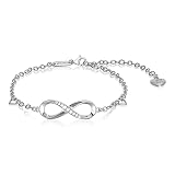 SERASAR Unendlichkeitszeichen Armband Damen-Schmuck 925 Sterling-Silber 18-Karat Gold-Schmuck Damen-Armband Frauen-Kette Armband Mädchen-Schmuck Geschenk-Idee Geburtstagsgeschenk für F