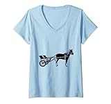 Damen Geschirr Rennpferd T-Shirt mit V