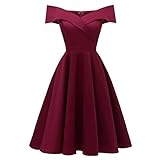 Cramberdy Kleider Damen Rockabilly Kleid Elegante Kleider Lange Kleider Frauen Retro Sommer Festliche Damenkleider Knielang - Damen Vintage Bodycon Ärmellose Abend Party Prom Swing D