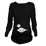 Schwangerschaftsshirt Baby Lustig Langarm Sweatshirt Umstandsshirt Trachten Shirt für Schwangere Schwangerschaft Bluse, Umstandsmode Umstandstop Mutterschaft T-Shirt Casual Lang