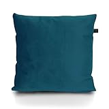 LILENO HOME Samt Kissenbezug 60x60 cm [Royalblau] - 2er Set Samt Kissenhülle [ohne Füllkissen] - wasserabweisender Samt Kissenbezug mit verstecktem Reißverschluss - als Sofa u. Dek