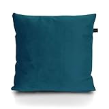 LILENO HOME Samt Kissenbezug 60x60 cm [Royalblau] - 2er Set Samt Kissenhülle [ohne Füllkissen] - wasserabweisender Samt Kissenbezug mit verstecktem Reißverschluss - als Sofa u. Dek