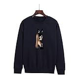 YLWX Ariana Grande T-Shirt Unisex Sweater Herbst Rundhals Fleece 3D Gedruckt Pullover (Color : Blau, Size : XXL)