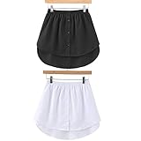 Shirt Extender Mini Skirt Minirock Shirt Extender Einstellbare Schichtung Fake Top Lower Sweep, für Pullover,Sweatshirt,Jacke,Mantel (2 Color, M)
