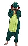 DELEY Unisex Erwachsene Tieroutfit Pyjamas Schlafanzug Cosplay Verkleiden Kostüme Jumpsuit Tierkostüme,Grün,M: Körperhöhe:156cm-170