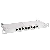 Ligawo ® Patchpanel Cat.6 8-Fach Geschirmt Grau – 10' 0,5HE