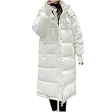 Masrin Daunen Baumwolljacke Damen Verlängerte Winterjacke Verdickte Steppjacke Mittellange Pufferjacke Übergangsjacke mit Kapuze Regenmantel Übergangsmantel Soft Shell Jacke W