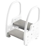 HLWJXS Kind Tritthocker Händewaschen Schritte Rutschfest Fußbank Zunahme Haltegriffe Toiletten Die Leiter Hinaufsteigen Badezimmerhocker. Plastik/A / 44x40x61