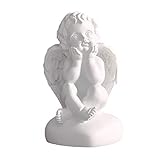 LIUXU betender Engel, Statue für drinnen und draußen, Dekoration für Zuhause, Garten, Flügel, Engelsstatue, Skulptur, Gedenkstatue, Weiß (A)