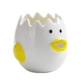 Yunobi Eiertrenner aus Keramik, Hühnerform, Eigelb, Weiß