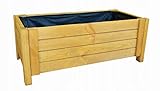 BOGATECO Pflanzkasten Pflanzkübel aus Holz | 80 x 38 cm | Eiche Braun | Blumen-Topf Perfekt für Garten, Terrasse & Balkon | Stabile und Robuste Konstruktion | Imprägniert | Mit Agro-Tex