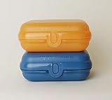 TUPPERWARE Twin Brotdosen 2x Gr. 2 Blau + Orange Lunchbox