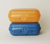 TUPPERWARE Twin Brotdosen 2x Gr. 2 Blau + Orange Lunchbox