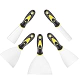 FORMIZON Malerspachtel Spachtel Set, 5-Teiliges Rostfrei Putty Messer Spachtel Set mit Kunststoff Gummi, Universalspachtel zum Verspachteln und Wände Abkratzen 2.3cm, 4.3cm, 7.5cm, 9.8cm, 12.3