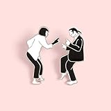 Brosche Pins - Pulp Fiction Emaille Pin Swing Dance Figur Brosche Shirt Kragen Tasche Revers Abzeichen Dekoration Schmuck Geschenk für F