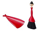 VIGAR Dolls Tischkehrset mit Handbesen und Kehrblech, ABS, Polypropylen, rot/schwarz, 12,5 x 4 x 27,5