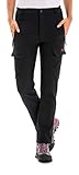 Clothin Damen Skihose Schneehose Outdoor Winddicht Fleece Cargo Winterhose, Damen, CP12020222, Schwarz, 2-4