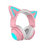LPZW. Gaming-Headset mit mikrofon drahtlosen Headset RGB Licht Stereo für PC. Handy-Computer-Gaming-Headset (Color : Pink)