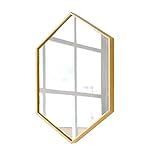 Wandspiegel Nordic Eisen Wandbehang hexagon Spiegel Kreative Badezimmerspiegel Mode Bad Dekoration Kosmetikspiegel, Kosmetikspiegel, metallrahmen (40 * 60 cm, 50 * 70 cm, 60 * 80 cm) für Bad-, S