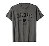 Cleveland Ohio OH Vintage-Sport-Design, schwarzer Druck T-S
