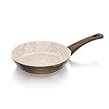 Genius Cerafit Granit Brat-Pfanne Induktions-Pfanne Keramik-Pfanne in braun Ø 20 cm mit kratzfester Antihaft-Beschichtung für gesundes Kochen ohne Fett und Ö