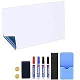 POPRUN 90×60cm Magnettafel selbstklebende Magnetfolie Whiteboard magnetische Tafelfolie trocken abwischbare Ferrofolie für Mag