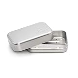ASAVO 1 x Seifendose, Alu, Metall, 9,5 x 6,0 x 3,1 cm (innen), rostfrei, für Reisen, Seifenbox, Seifenbehälter, Blechdose, Metalldose, 1 Stück
