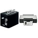 Krups KH6418 Smart'n Light Toaster | Zwei-Scheiben-Toaster | Digitaldisplay | 7 Bräunungsstufen | Schwarz & Waffeleisen FDK251 | Doppelwaffeleisen | 2 Belgische Waffeln gleichzeitig, 850W