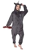 corimori 1852 Ruby Punk-Einhorn Damen Herren Onesie Jumpsuit Anzug Einteiler Kostüm Verkleidung Gr. 150 - 160cm, Schw