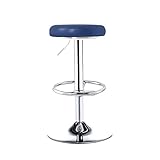 Runder Gepolstert Barhocker, Tresenhocker Einstellbare Höhe 60cm-80cm, Barsessel Loungesessel, Arbeitshocker Mit Fußstütze, Bis 200 Kg Belastbar, Für Hausbar Tresenhocker Café Küche ( Color : Blue )