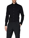 Seidensticker Herren Business Bügelfreies Hemd mit sehr schmalem Schnitt-X-Slim Fit-Langarm-Kent-Kragen, Schwarz (Schwarz 39), 43