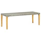 Ksodgun Gartenbank 80 cm Poly Rattan Parkbank Sitzbank Gartenmöbel Ruhebank G