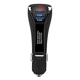 Lsmaa Kfz-Ladegerät, 12 V-24 V, digitales LED-Display, Spannung und Strom mit Indikator, integrierte Sicherung, unterstützt gleichzeitige Ausgangsleistung, geeignet für Handys und Tab