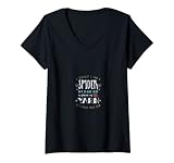 Damen Stricken - Nur ein Garn, keine Spinne T-Shirt mit V