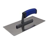 DEWEPRO® Zahnkelle - Zahnspachtel - Glättekelle gezahnt - Zahnung: 4x4mm - Zahnglättekelle - Modell PROFI