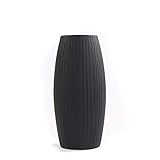 Yadass Blumenvasen Schwarz, Keramik Vasen für Pampasgras, Bodenvase Groß für Wohnzimmer Tisch Zuhause Büro Deko - Geschenk - 22,3x6,3CM