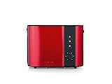 SEVERIN Automatik-Toaster, Toaster mit Brötchenaufsatz, hochwertiger Edelstahl Toaster zum Toasten, Auftauen und Erwärmen, 800 W, Fire Red Metallic / Schwarz, AT 2217