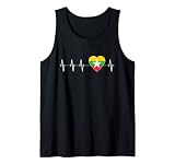 Myanmar Herzschlag Ich liebe meine Landflagge Herzpuls Tank Top