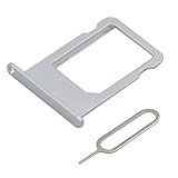 MMOBIEL SIM Karte Schlitten Tray Slot Ersatzteil kompatibel mit iPhone 6 Plus 5.5 Inch (Silber) inkl SIM