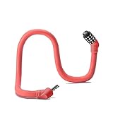 UFFD Fahrradschloss (4 Farben), 60cm Fahrrad-Memory-Schloss, 5 Zahlen Code Kombination Schloss, Zahlenschloss for Fahrrad Motorrad Grill Tür Und Zaun (Color : Pink, Size : 12mm/60CM)