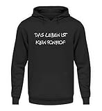 OneCode Das Leben ist kein Ponyhof - Herren Premium Hoodie Kapuzenpullover Schwarz M